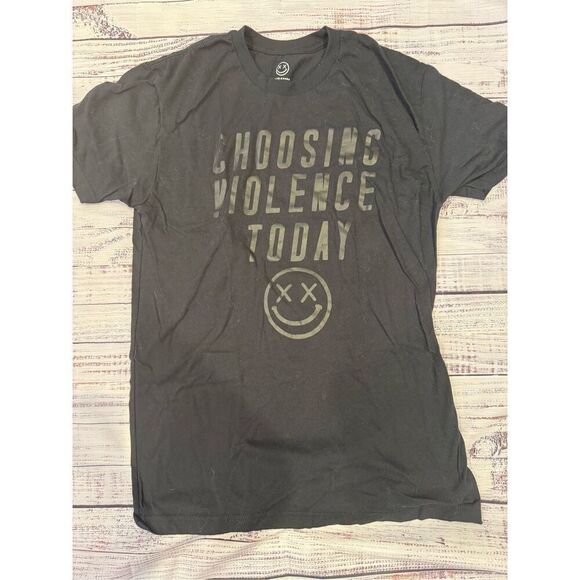Salty Savage Unisex Choosing Violence Short Sleeve T-Shirt in Black Size Small - Picture 2 of 5